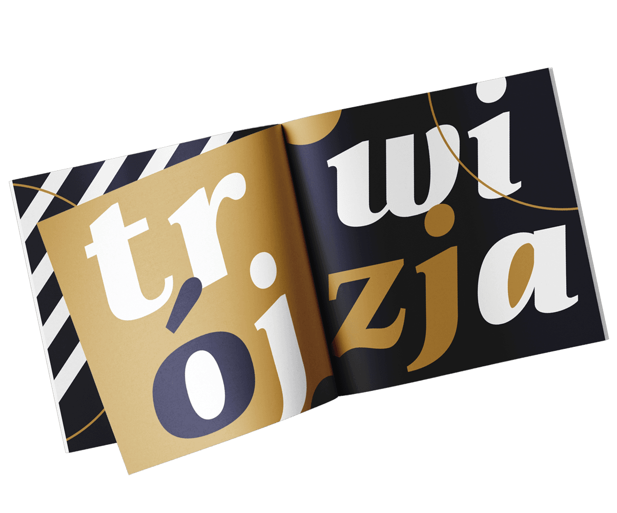 Projekt katalogu przygotowany przez studio graficzne Trójwizja