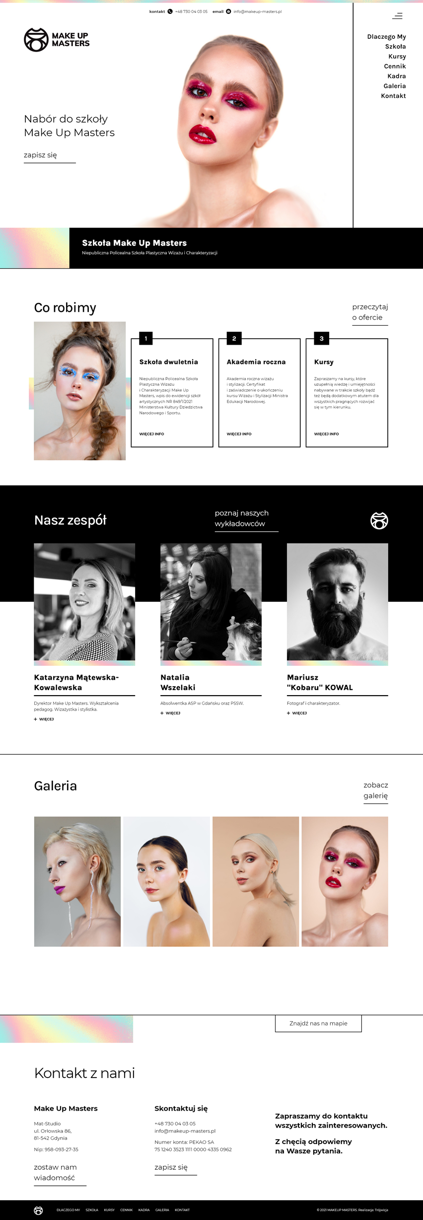 Pełny widok strony internetowej Make Up Masters