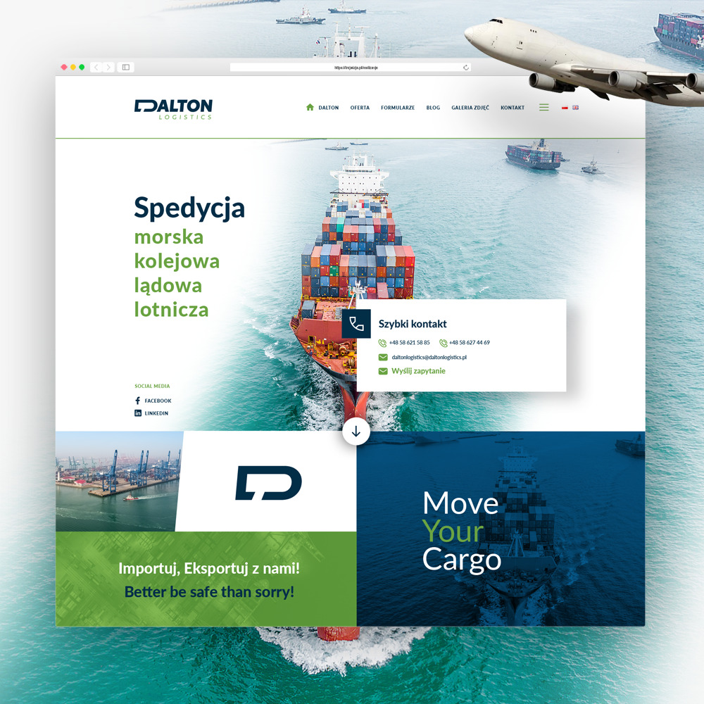 Dalton Logistics Spedycja morska Odprawy celne, magazynowanie i dystrybucja ładunków